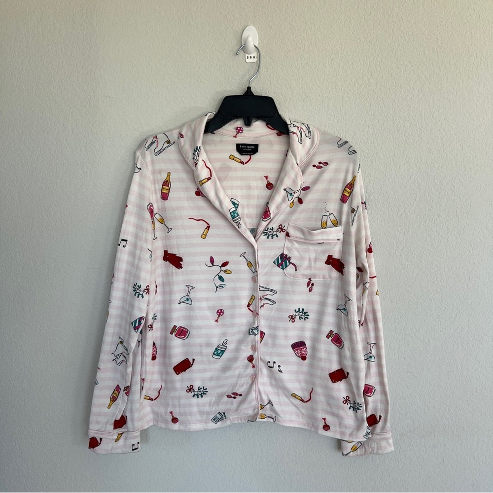 Kate Spade Christmas Pajama Top Size Small